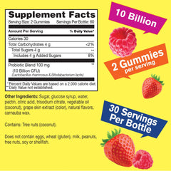 Nutrition facts showing 10 billion CFU per serving