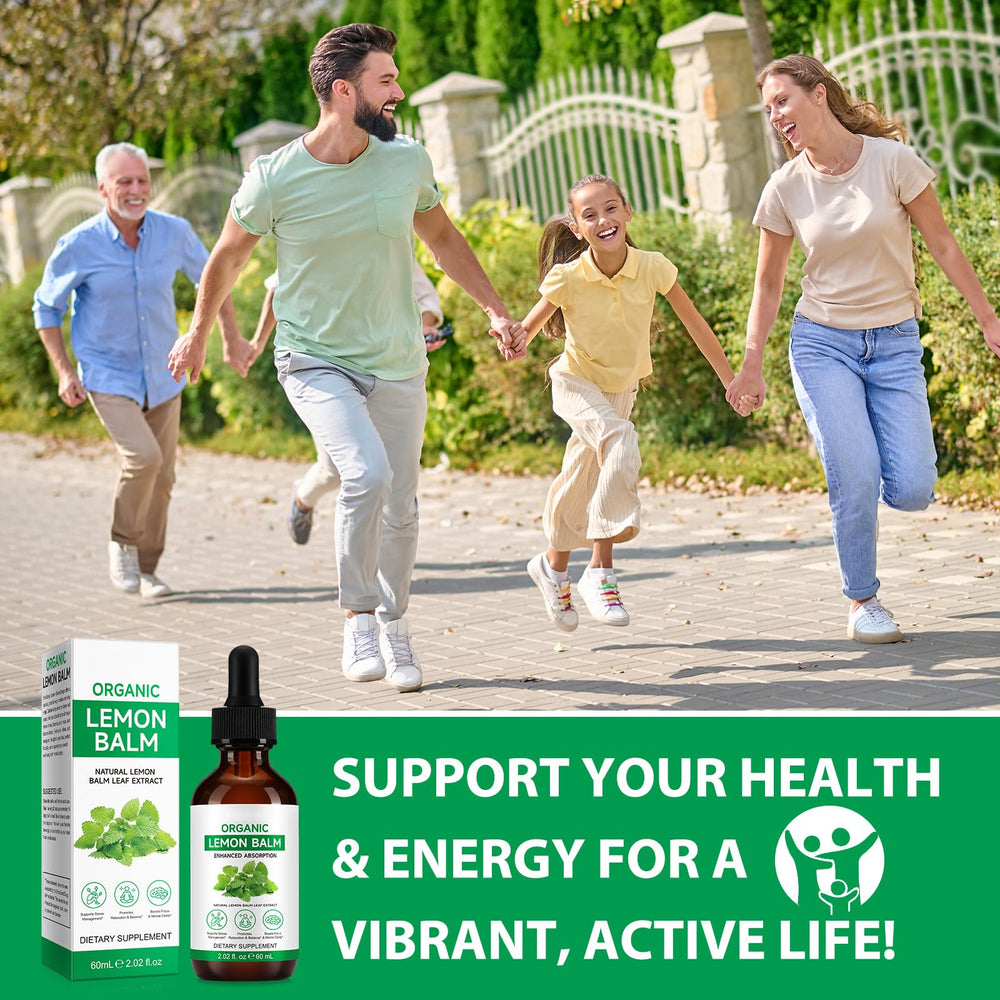 Lemon balm drops added to a cup of tea