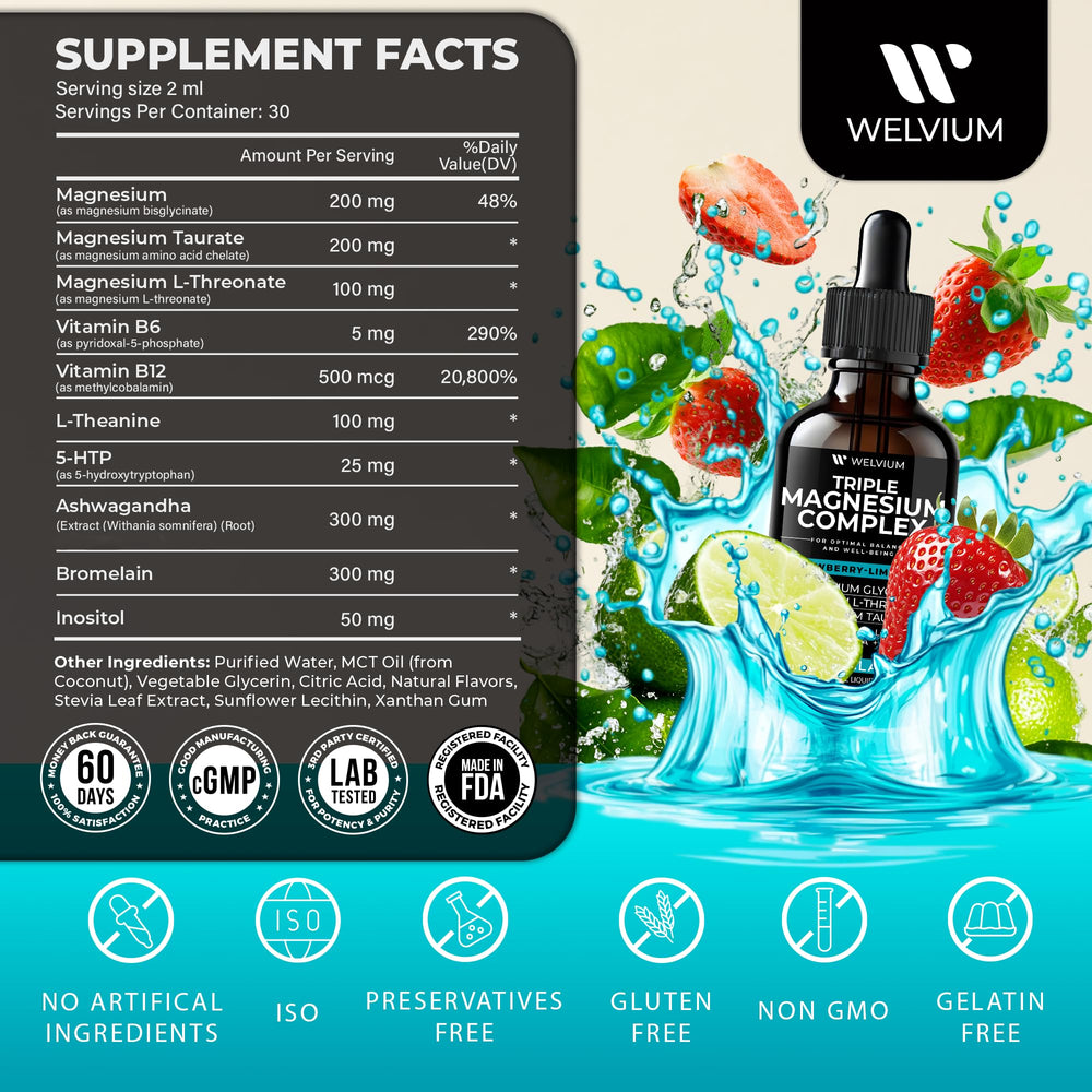 WELVIUM product label close‑up listing minerals and complementary nutrients