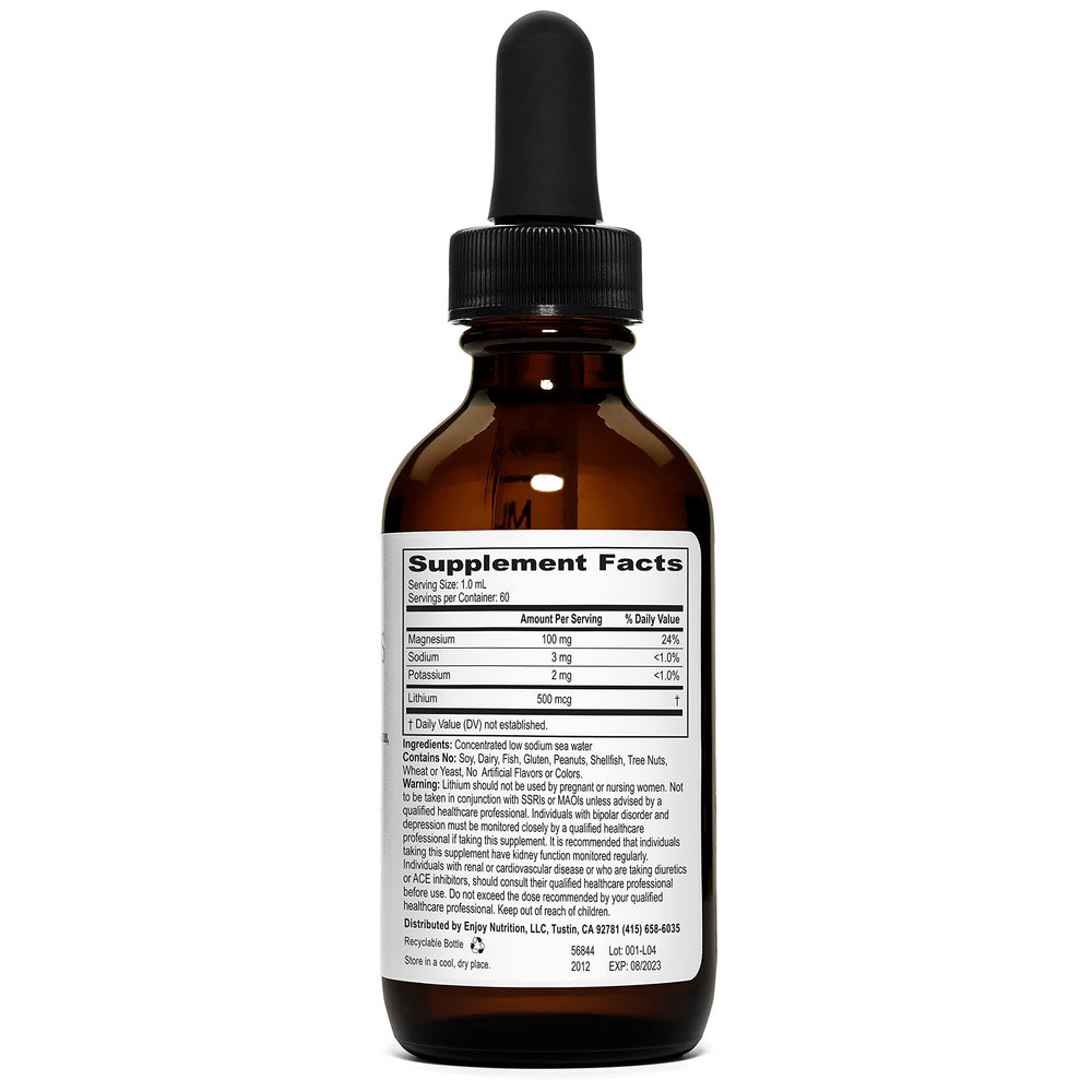 Ingredient list for Weyland Brain Nutrition Ionic Liquid Lithium Drops