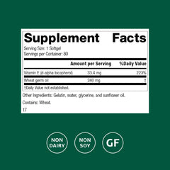 Wheat germ oil fortified with vitamin E sourced from sunflower oil