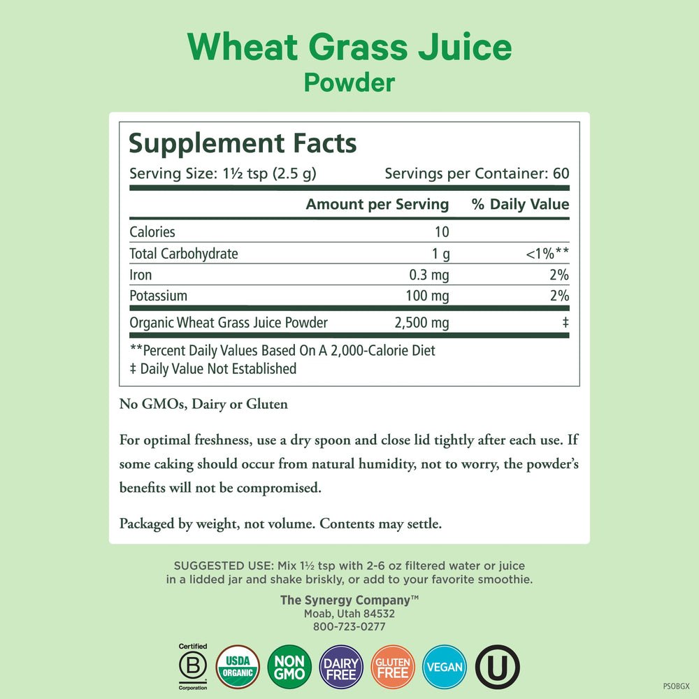 Close-up of wheat grass powder texture.