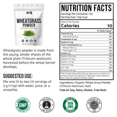 Close-up of vibrant green wheatgrass powder texture