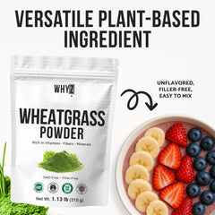 Green smoothie prepared with wheatgrass powder