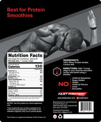 Whey isolate protein powder being added to a smoothie