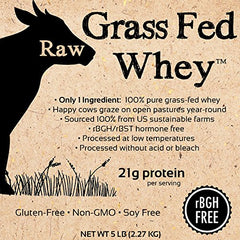 Unflavored 100% grass-fed whey protein powder