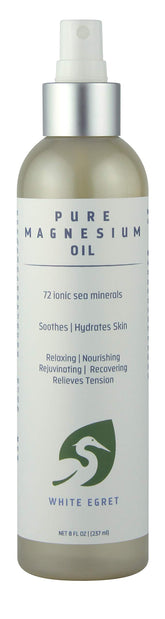 White Egret Magnesium Pure Beauty Oil bottle, 8 FZ