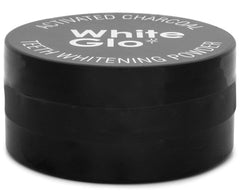 Brightened smile after using White Glo activated charcoal teeth whitening powder