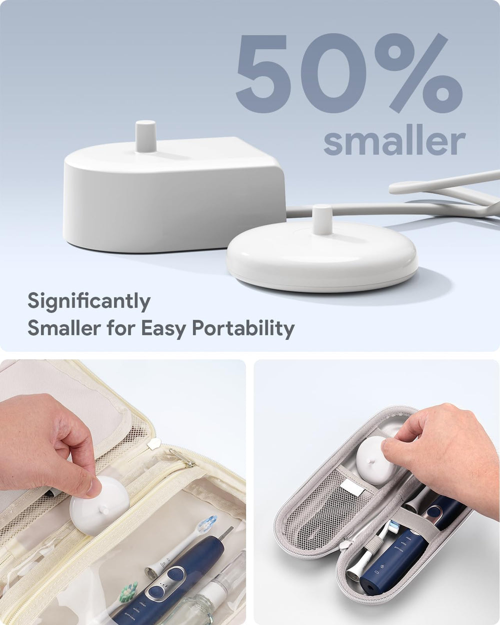 Close-up view of white inductive charging base