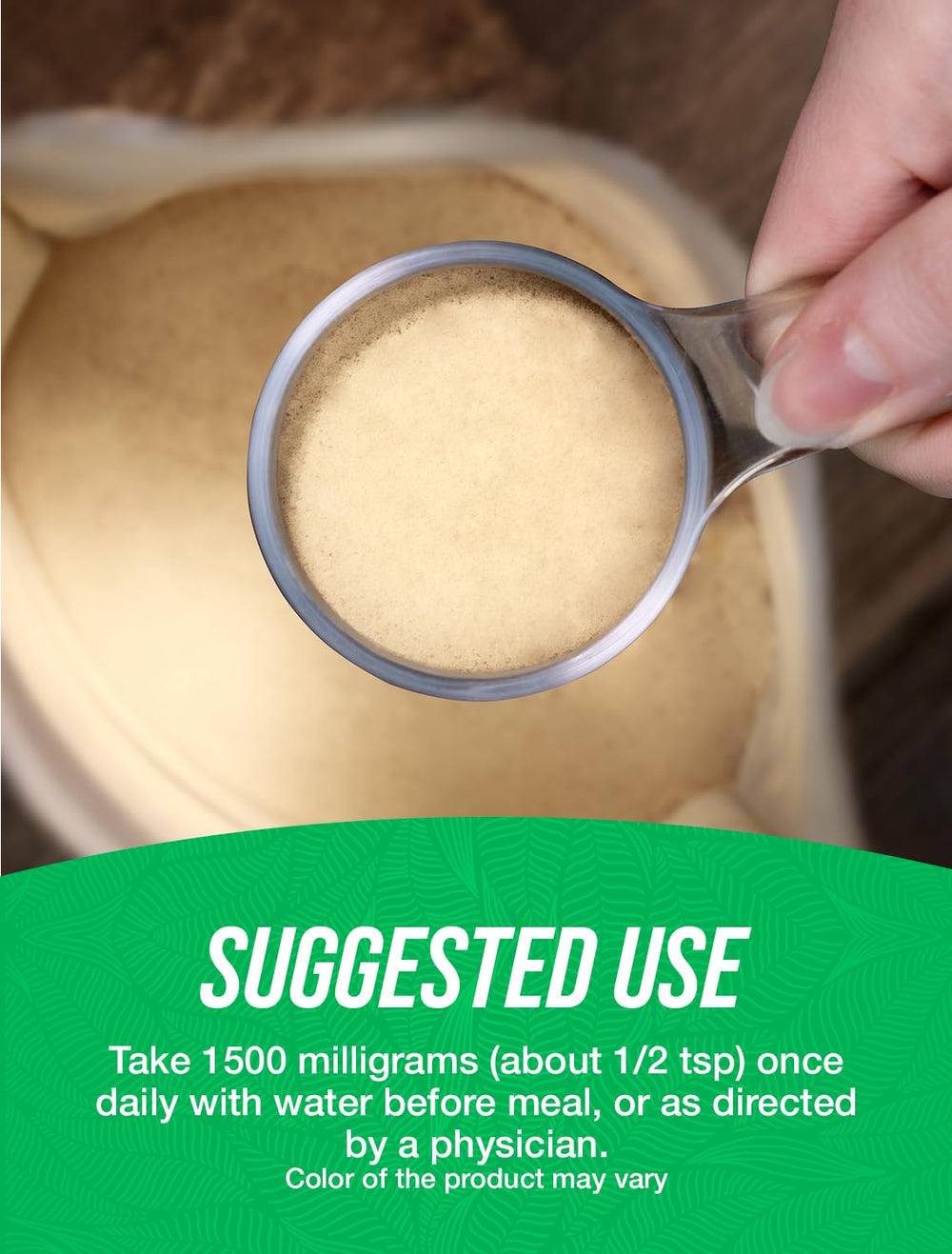 Nutrition facts label close-up for White Kidney Bean Extract Powder