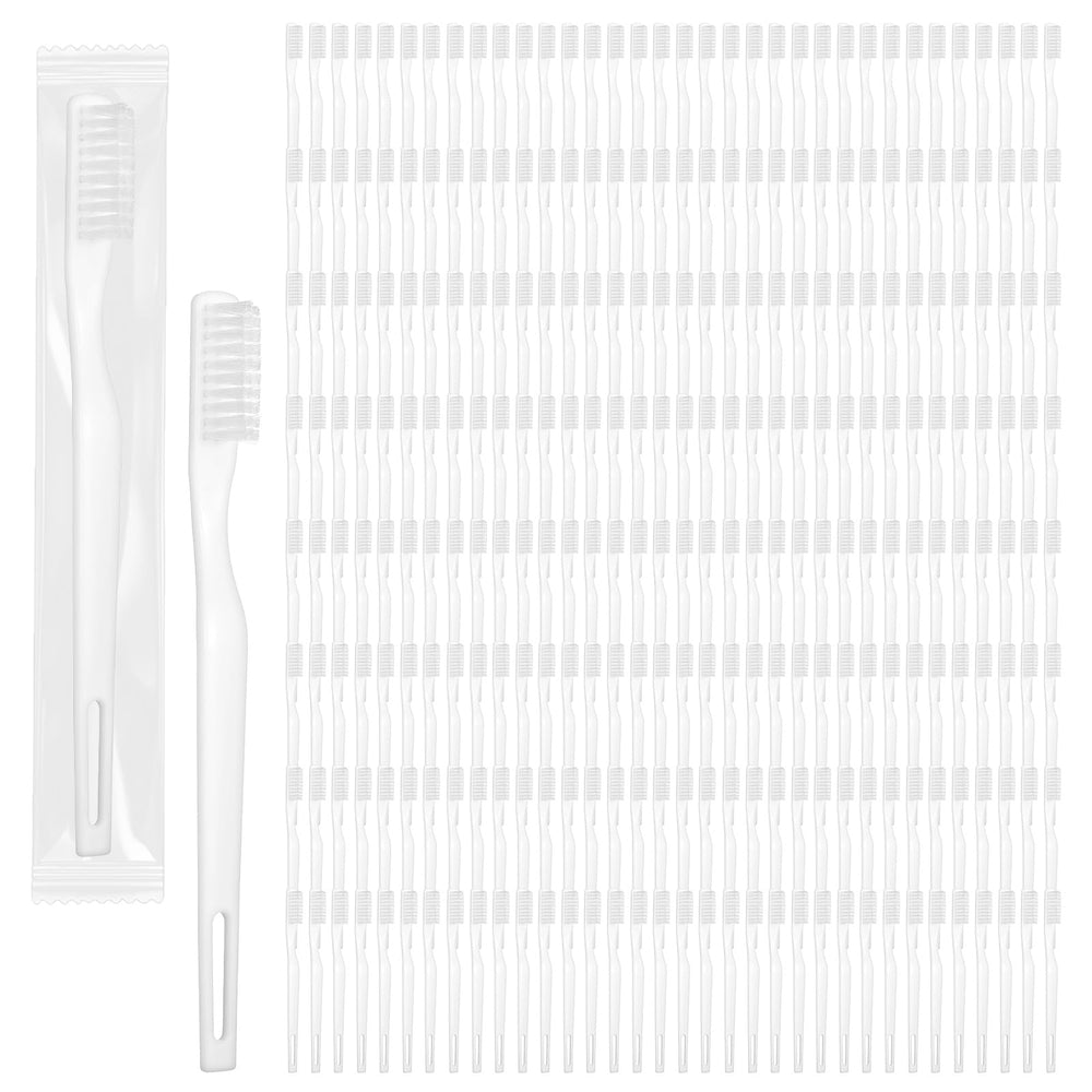 White disposable toothbrushes bulk pack