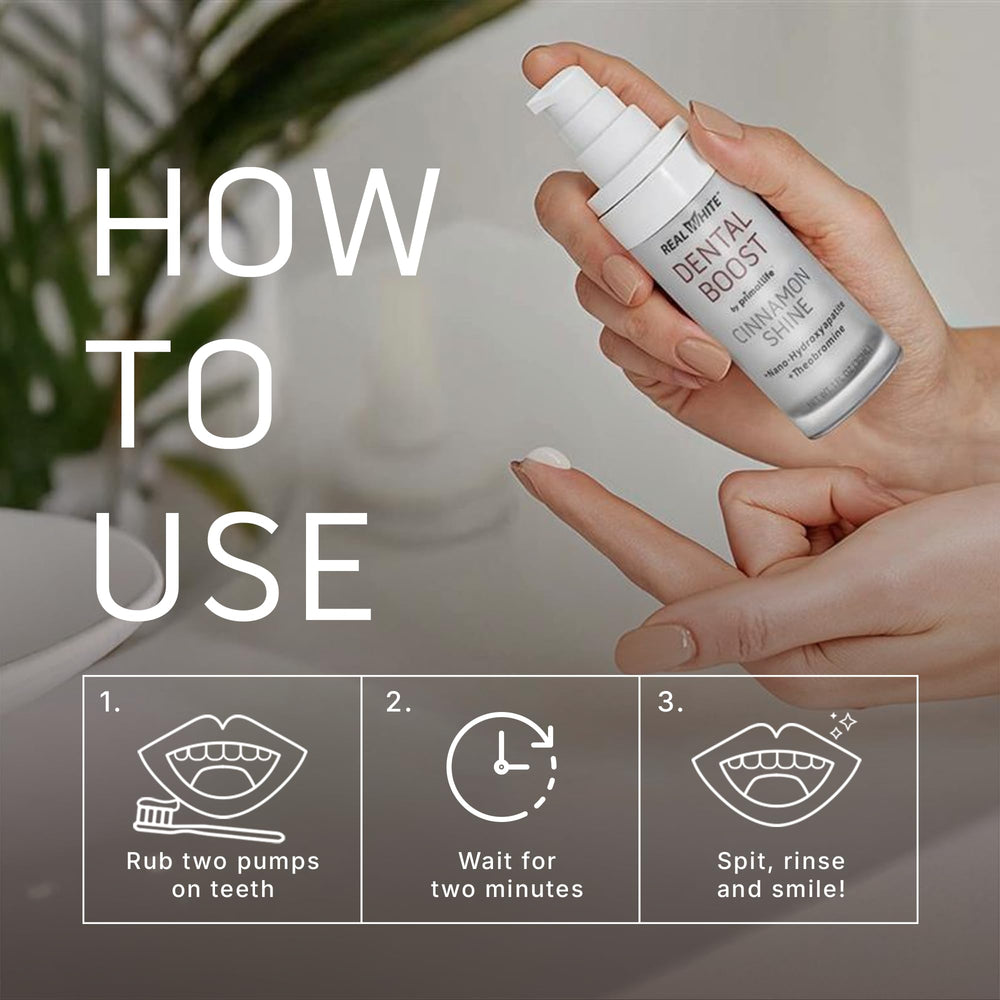 Close-up of brighter smile after using Real White Dental Boost