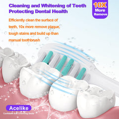 Side view showing 5 modes indicators on the toothbrush