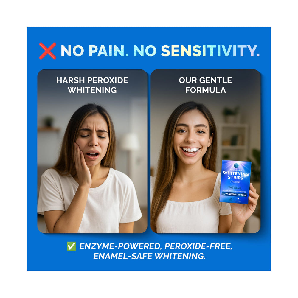 Box highlighting 7 treatments in the Whitening Strips kit