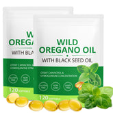 Bottle of WHLH & WELL-BEING Oil of Oregano with Black Seed Oil Softgels