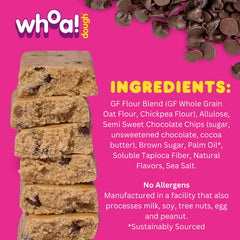 Whoa Dough peanut butter chocolate chip bar blends nuttiness with chocolate chips.