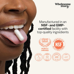 Wholesome Story supplement label nutrition facts showing ingredient transparency and dosage