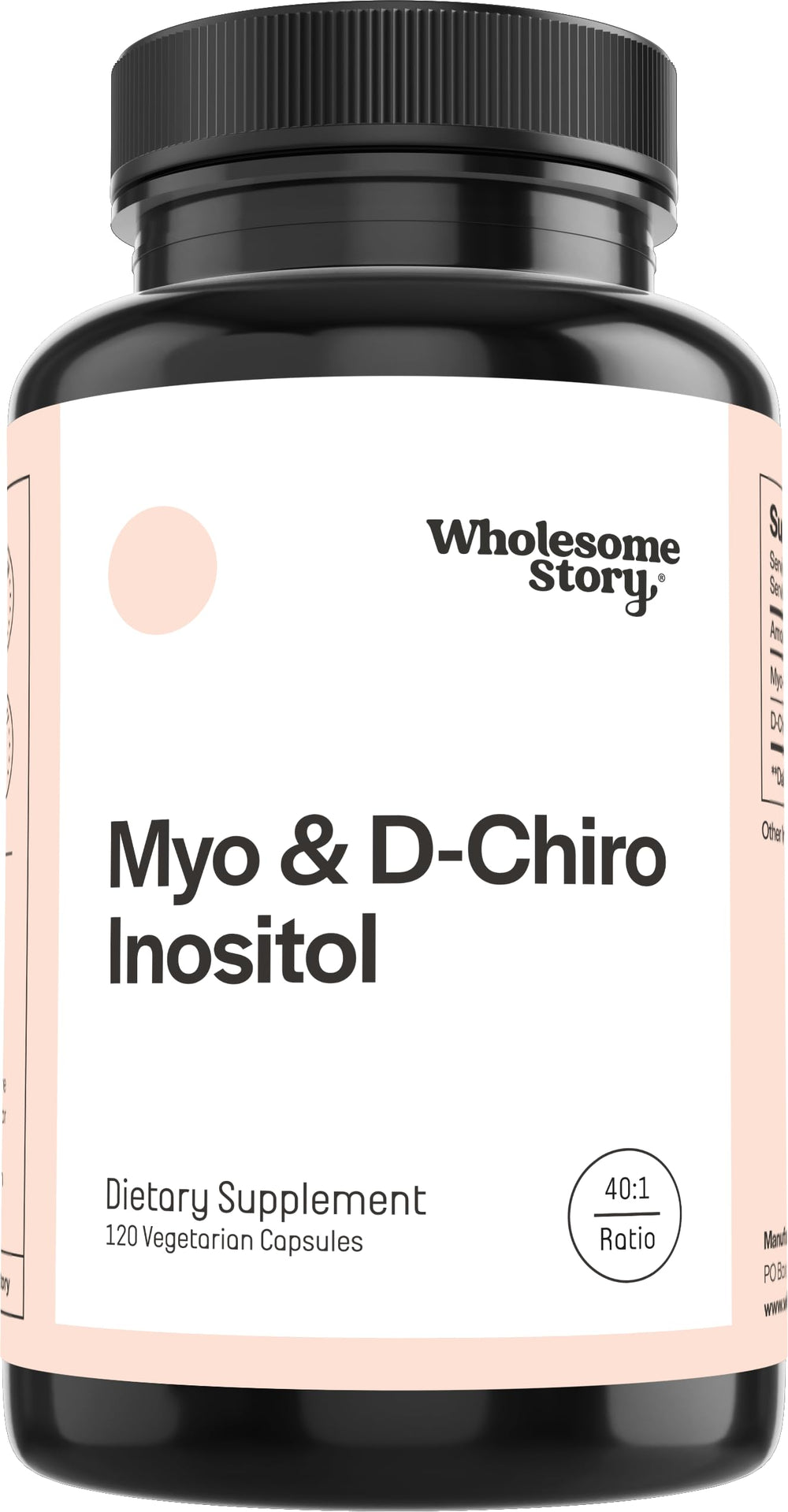 Wholesome Story Myo-Inositol & D-Chiro-Inositol supplement bottle for women - 30 servings