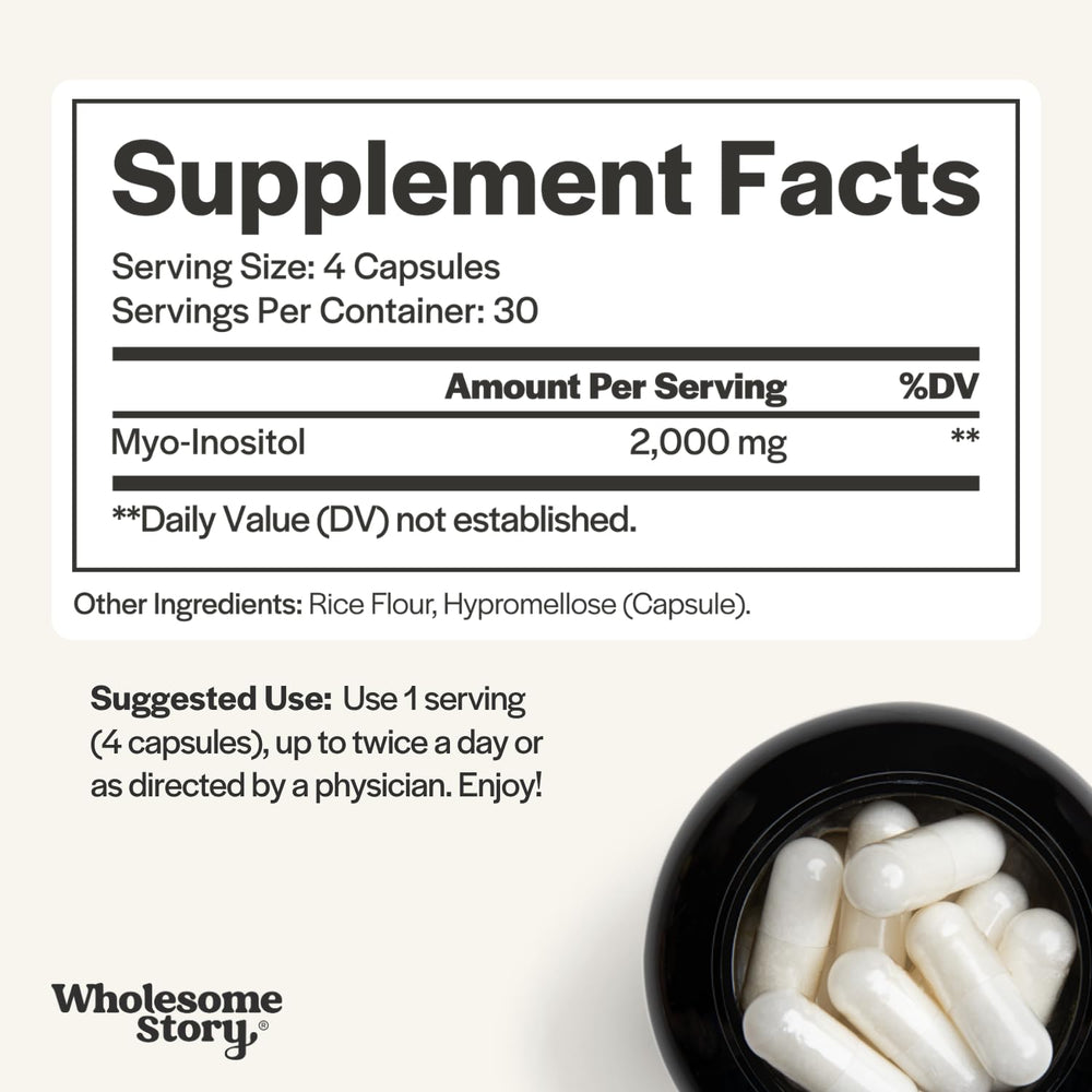 Wholesome Story four capsules on spoon illustrating one 2000mg serving convenience