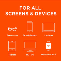 Pocket-sized travel-friendly screen cleaner in hand