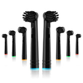 WHUPPSI bamboo charcoal toothbrush heads 8-pack in black