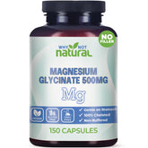 Why Not Natural Magnesium Glycinate 500 mg capsules bottle on white background