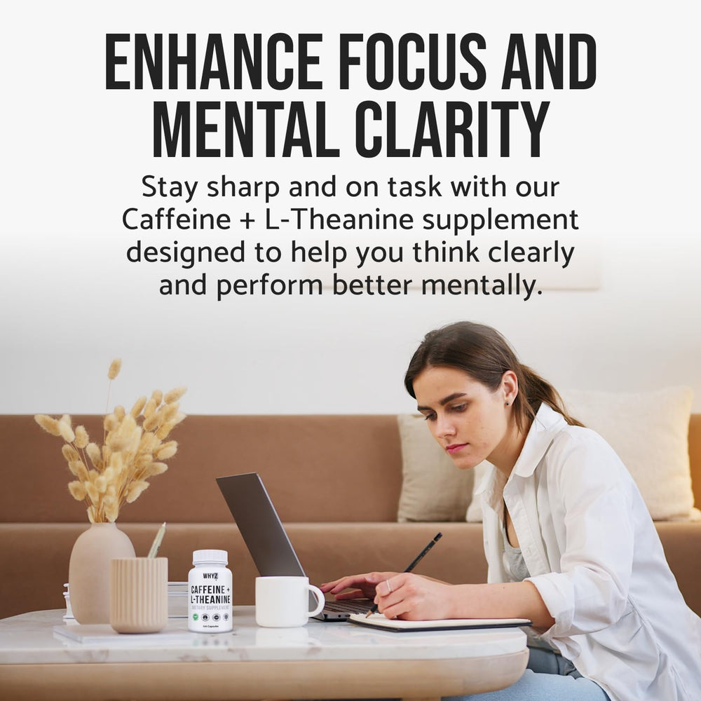 WHYZ caffeine pills desk-study-use image shows ready energy for concentration.