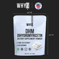 WHYZ DHM powder being poured to illustrate smooth hydration