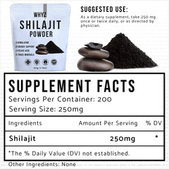 WHYZ Shilajit Powder 50g packaging and label
