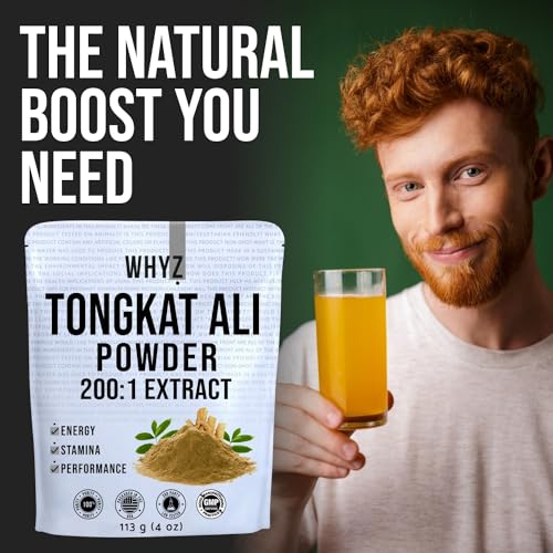 WHYZ Tongkat Ali powder closeup shows fine texture ideal for shakes.