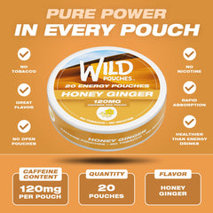 Wild caffeine pouches Honey Ginger packaging