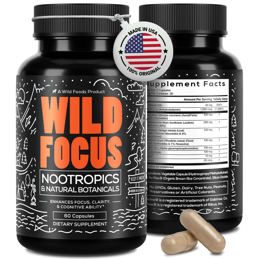 Wild Focus bottle with 60 capsules