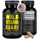 Wild Foods 5000 IU Vitamin D3 + K2 MK-7 2-Pack front view