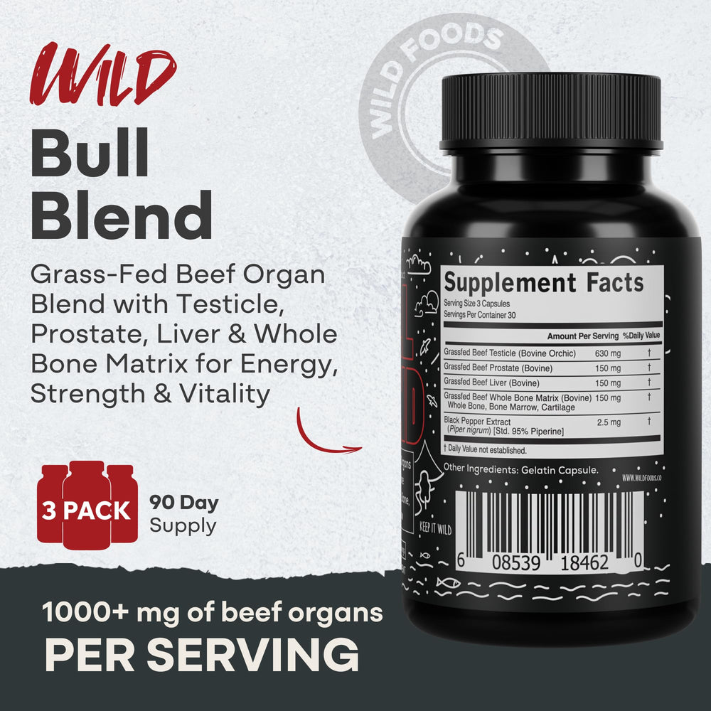Close-up of grass-fed beef liver and organ capsules