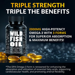 Close-up of Wild Foods Omega-3 Fish Oil capsules