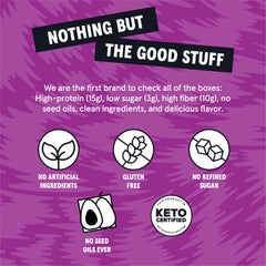 Wild Fox protein bar dark chocolate sea salt closeup showcases cocoa and almond butter.