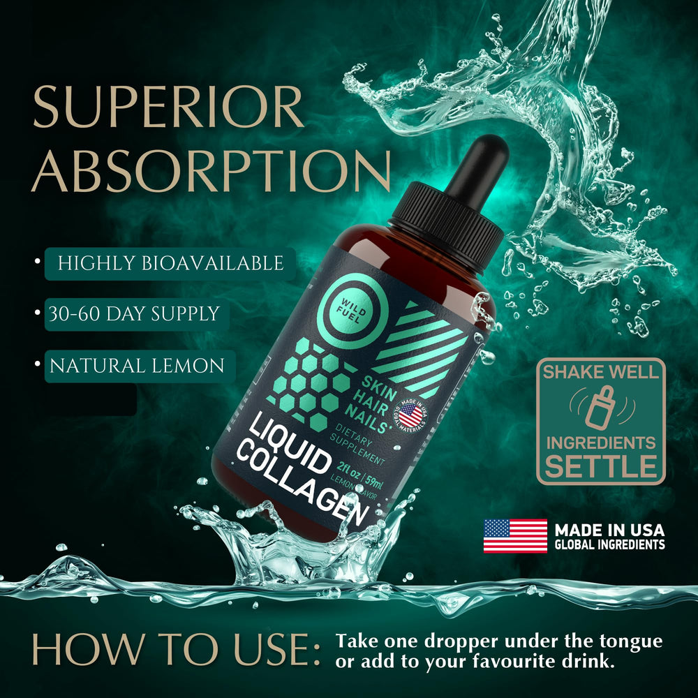 Dropper dispensing lemon-flavored liquid collagen