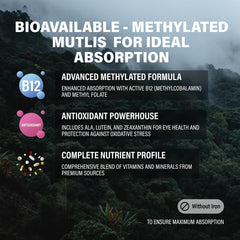 Nutrition facts panel for Wild Methylated Multivitamin