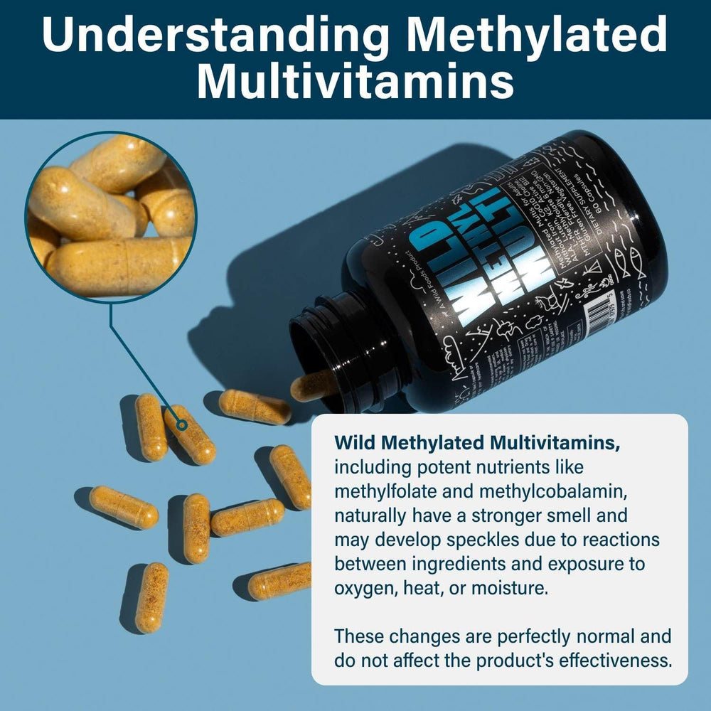 Packaging box for Wild Methylated Multivitamin.