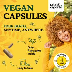 Astragalus capsule showing plant-based vegetable cellulose coating