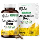 Wild & Organic Astragalus Capsules bottle front