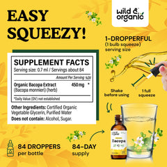 Label on Wild & Organic Bacopa Tincture bottle