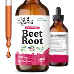 Front view of Wild & Organic Beet Root Extract Drops bottle (4 oz)