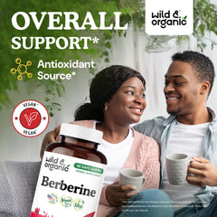 Wild & Organic Berberine 1000 mg capsules bottle back with label