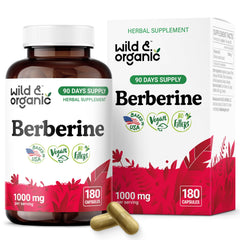 Wild & Organic Berberine 1000 mg capsules bottle front