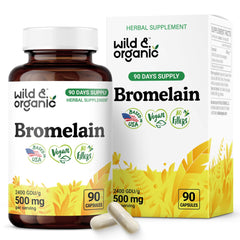Wild & Organic bromelain 500 mg capsules for digestive support product photo