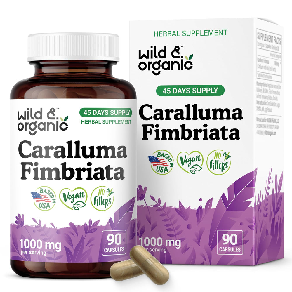 Bottle of Wild & Organic Caralluma Fimbriata Capsules 1000 mg