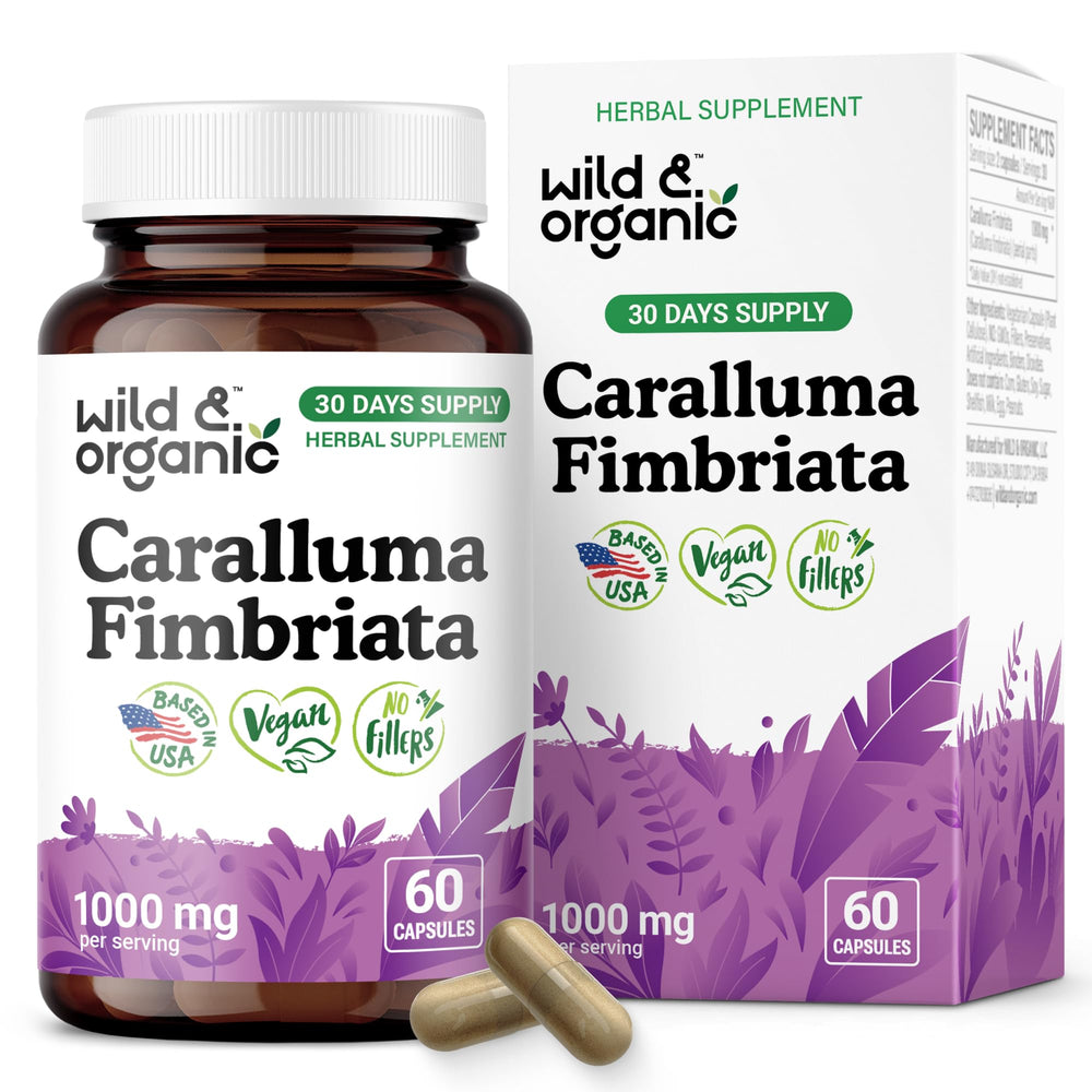 Bottle of Wild & Organic Caralluma Fimbriata capsules 1000 mg