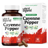 Bottle of Wild & Organic Cayenne Pepper Capsules 500 mg