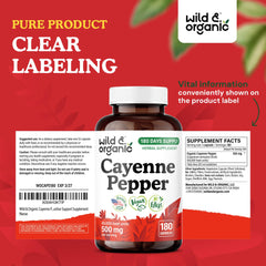 Usage and dosing guide for cayenne pepper capsules, 180-count